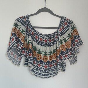Farm Rio Off-Shoulder Crop Top